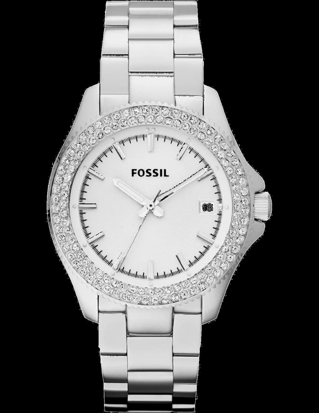 Montre Fossil AM4452 avec cadran bleu soleil et aiguilles argentées