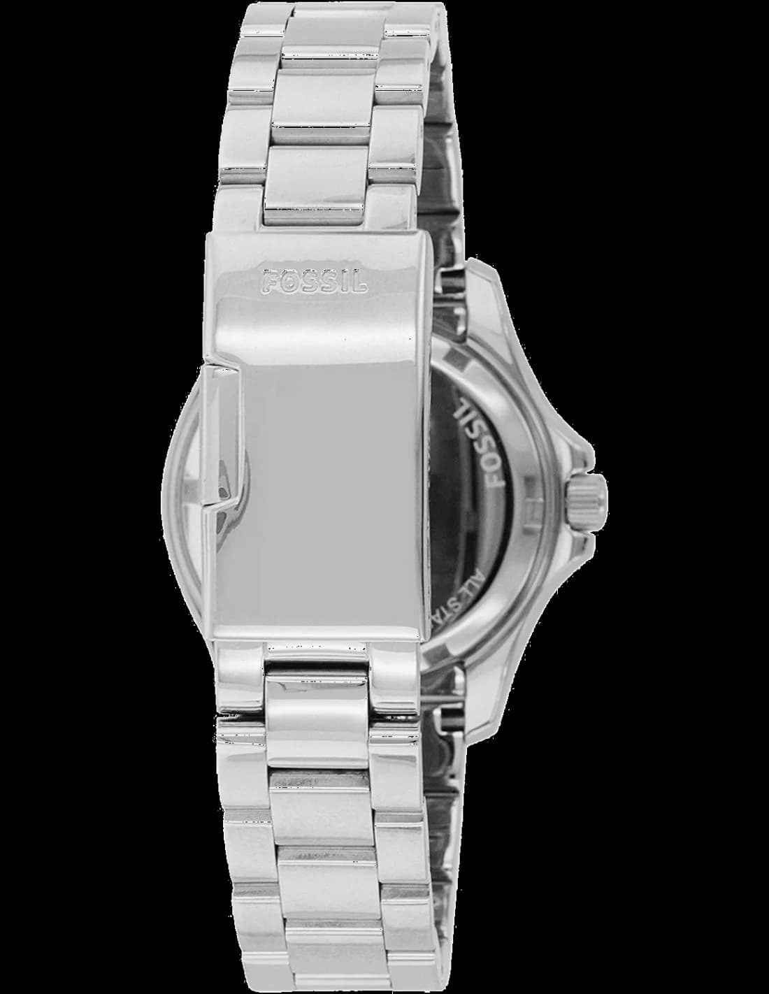 Bracelet Fossil AM4452 en acier inoxydable à maillons polis avec fermoir déployant