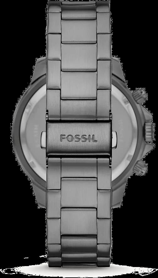Bracelet Fossil BQ2491 en acier inoxydable gris brossé, maillons alternés poli-brossé, fermoir déployant sécurisé