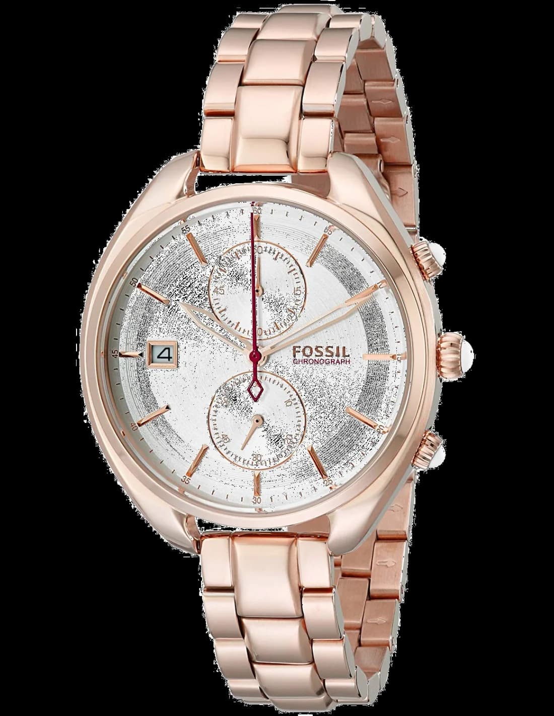 Montre Fossil CH2977 au cadran soleil or rose et index dorés, style élégant et raffiné