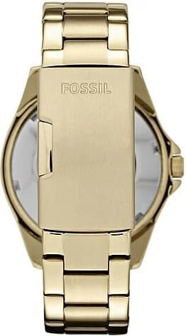 Bracelet Fossil ES3203 en acier poli doré avec maillons ajustables et fermoir déployant, finition brillante et luxueuse
