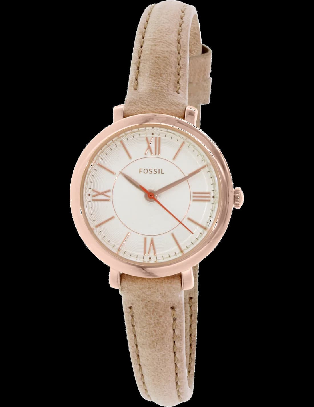 Montre Fossil ES3802 au cadran beige rosé avec index dorés et aiguilles fines style vintage
