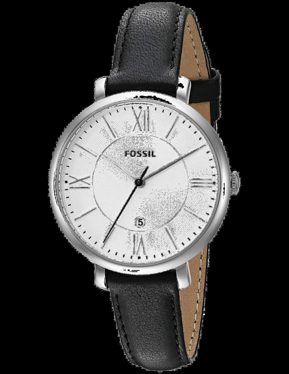 Montre Fossil ES3972 au cadran noir avec index dorés et aiguilles squelettes, style chic et moderne