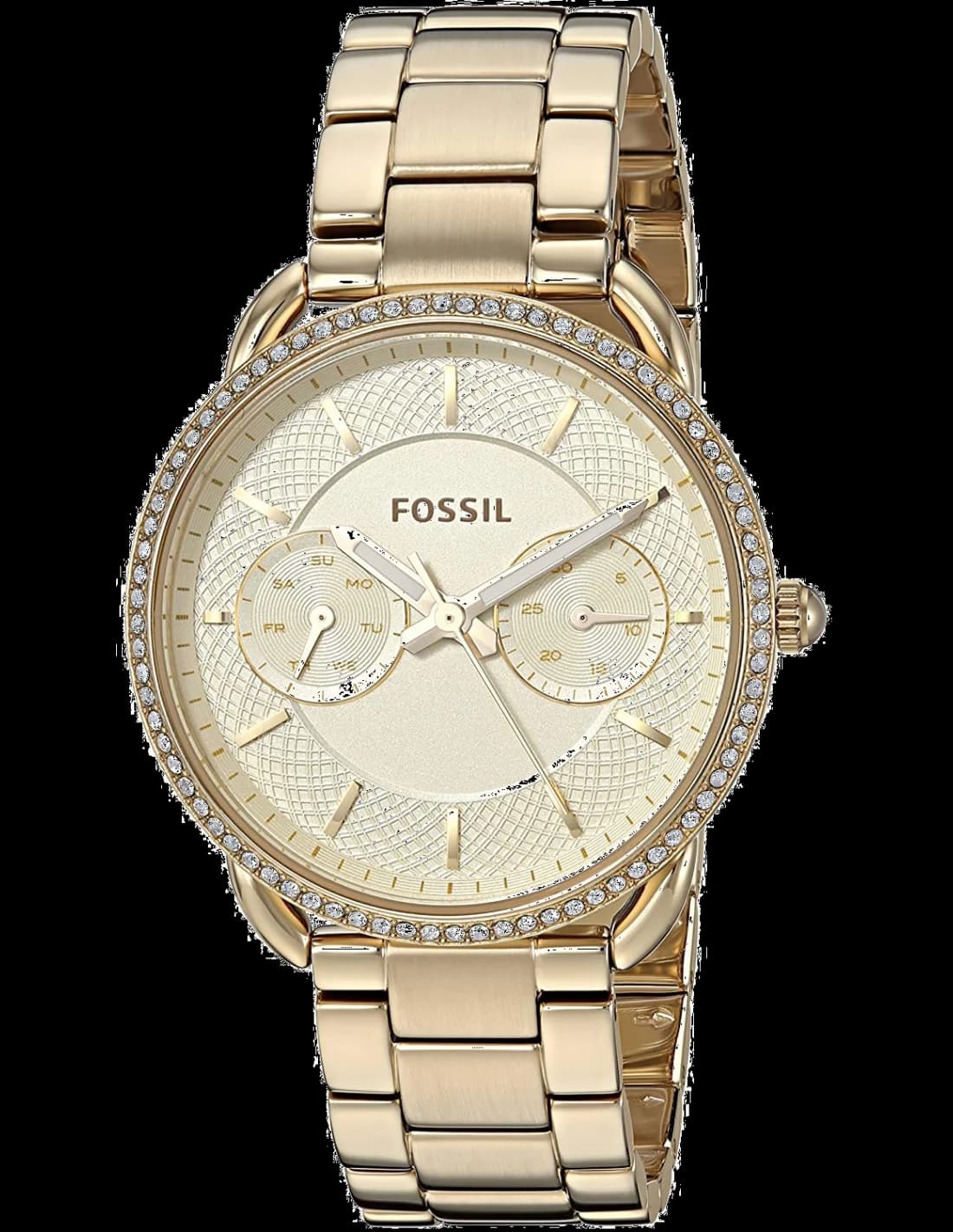 Montre Fossil ES4263 avec cadran blanc et boîtier doré, style élégant et raffiné