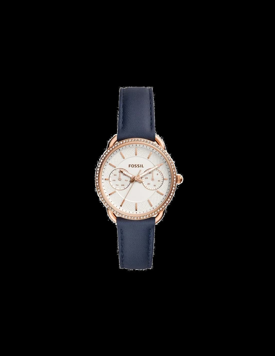 Montre Fossil ES4394 au cadran or rose et bleu, style chic et moderne
