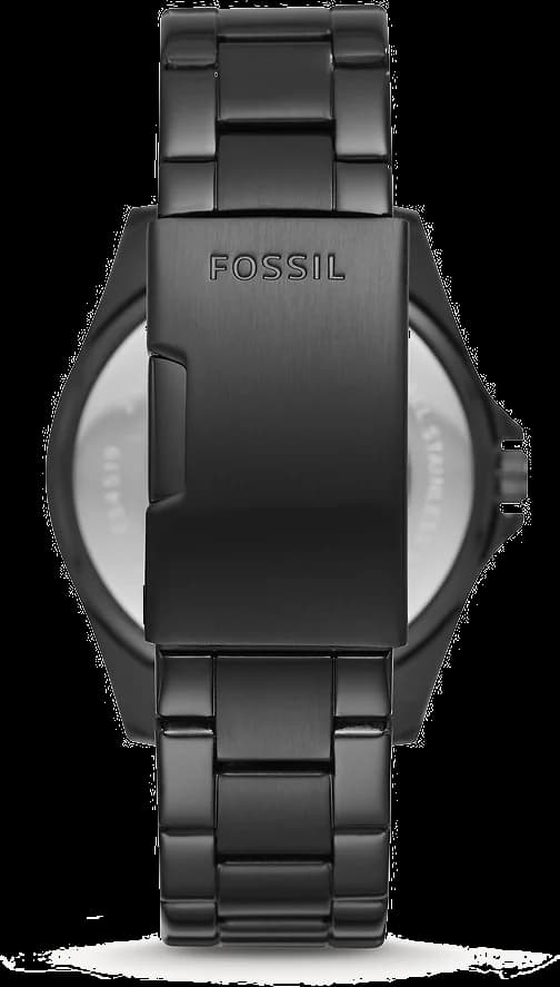 Cadran Fossil ES4519 aux index appliqués et aiguilles dauphine, date à 3h, couronne crantée cristallisée