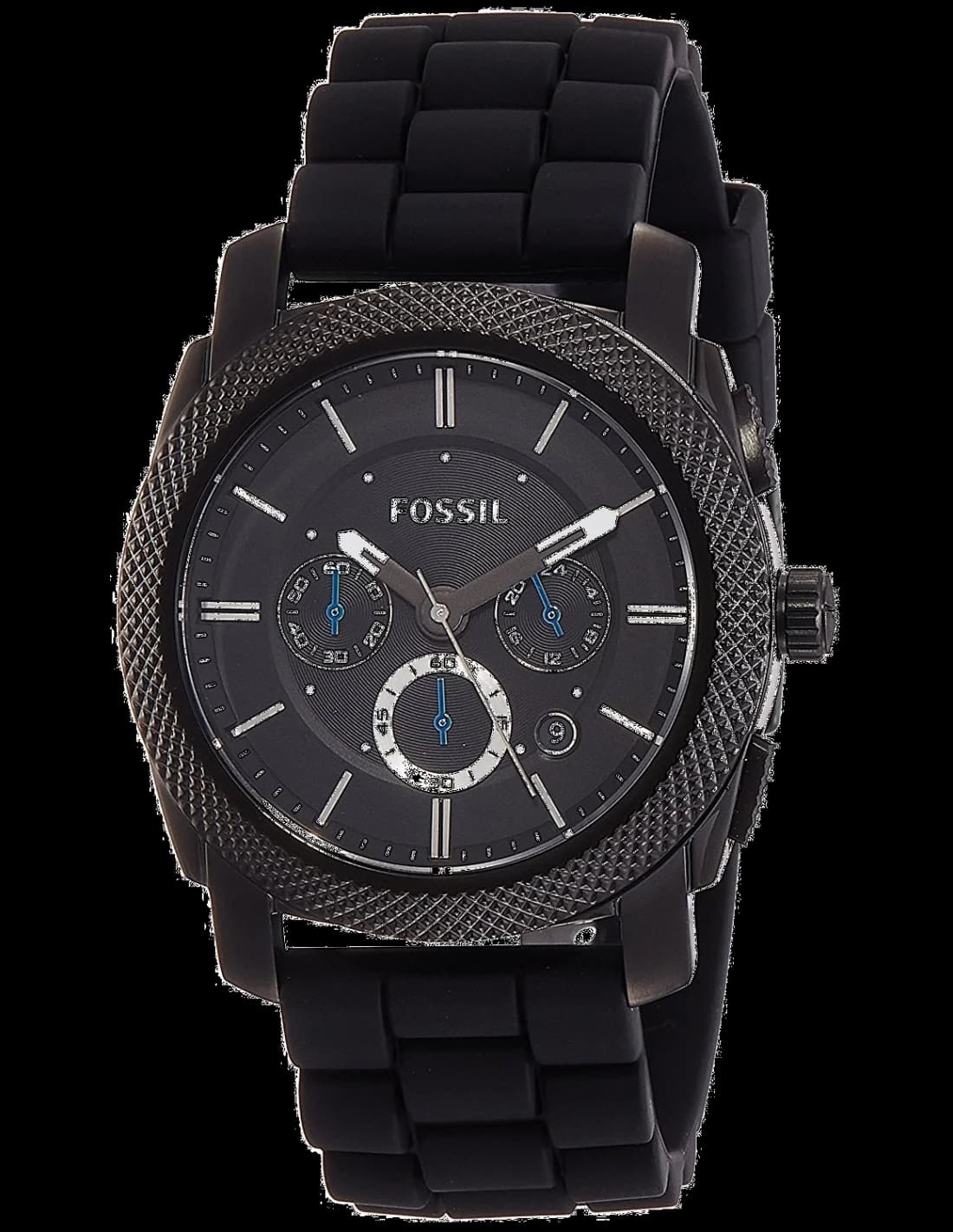 Montre Fossil FS4487 avec cadran noir et index blancs, style sport chic