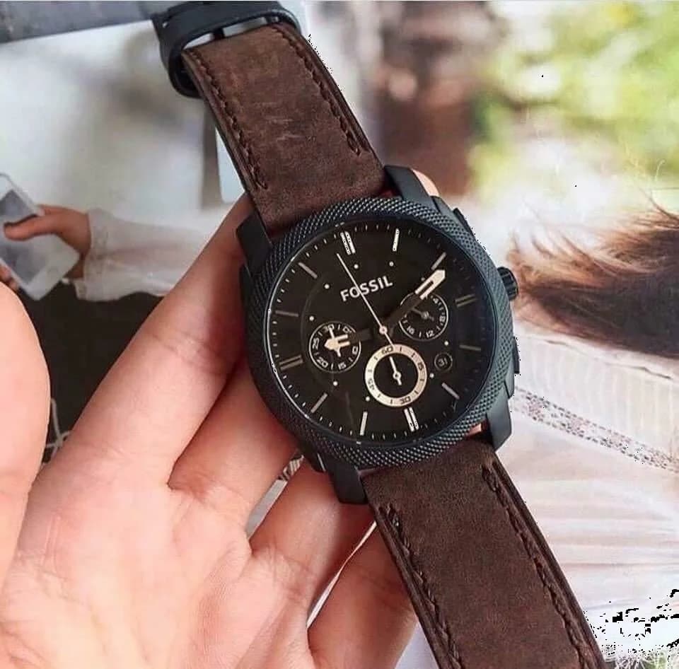 Montre Homme Fossil Machine FS4656 Bracelet Cuir Marron vue 5