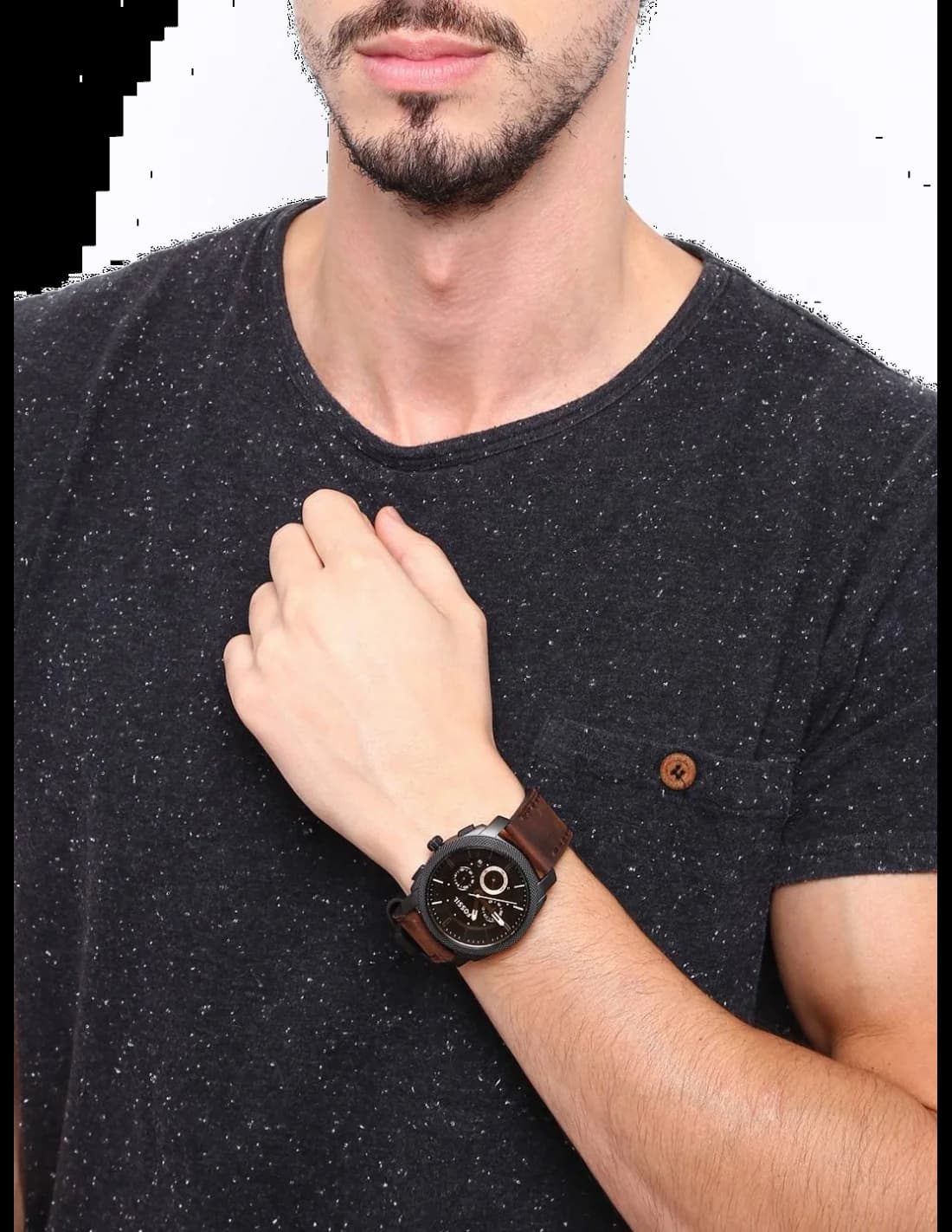 Montre Homme Fossil Machine FS4656 Bracelet Cuir Marron vue 6