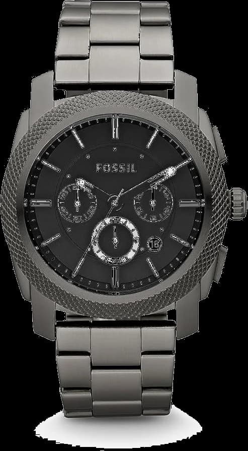 Montre Fossil FS4662 avec cadran noir velours et acier fumé, style épuré