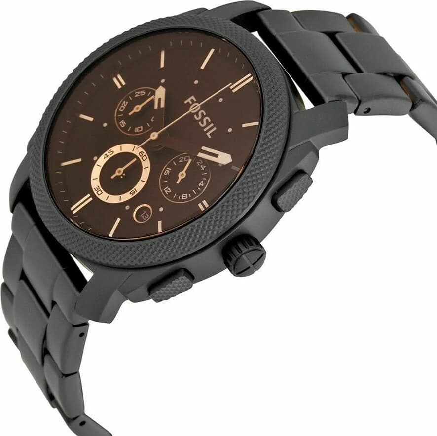 Cadran Fossil FS4682 aux index appliqués et date à 3h, design épuré et lisible