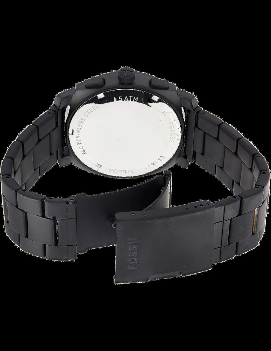 Bracelet Fossil FS4682 en acier inoxydable brossé, maillons larges pour un look robuste