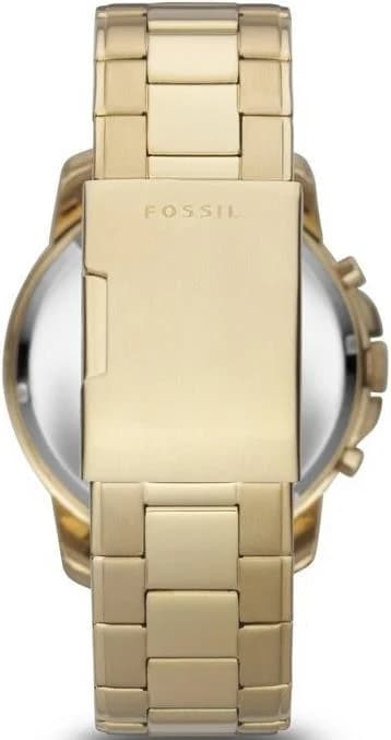 Bracelet Fossil FS4815 en acier doré jaune à maillons, fermoir déployante signé, finition polie