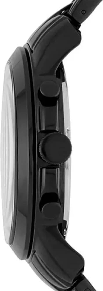 Bracelet Fossil FS4832 en acier noir brossé à maillons, fermoir déployant double sécurité, style élégant et solide