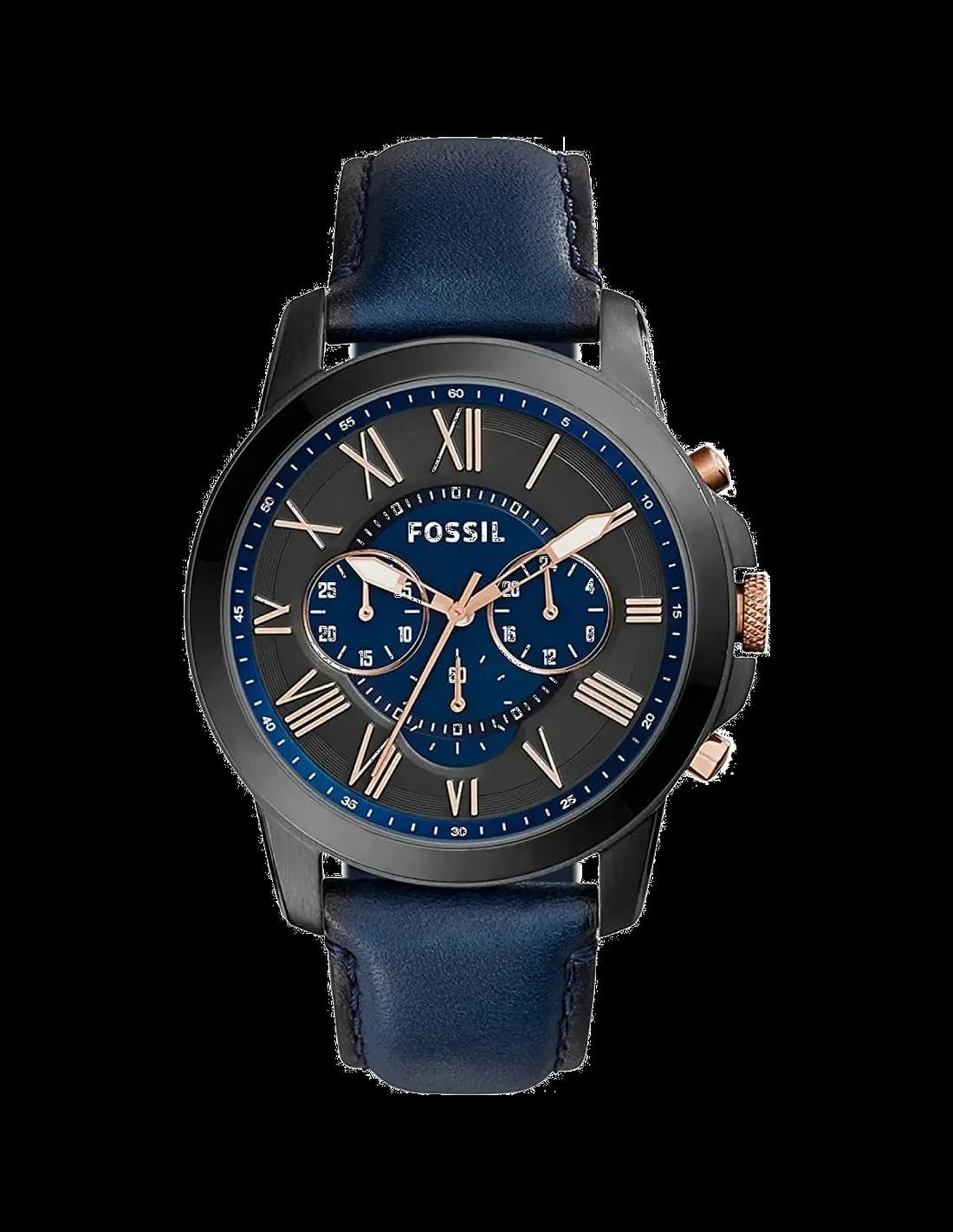 Montre Fossil FS5061 avec cadran bleu nuit et fonction chronomètre au style sportif élégant