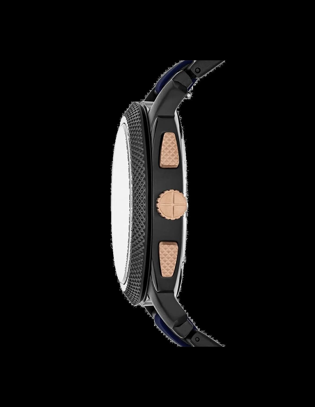 Montre Fossil FS5164 en acier bicolore bleu et noir vue 3