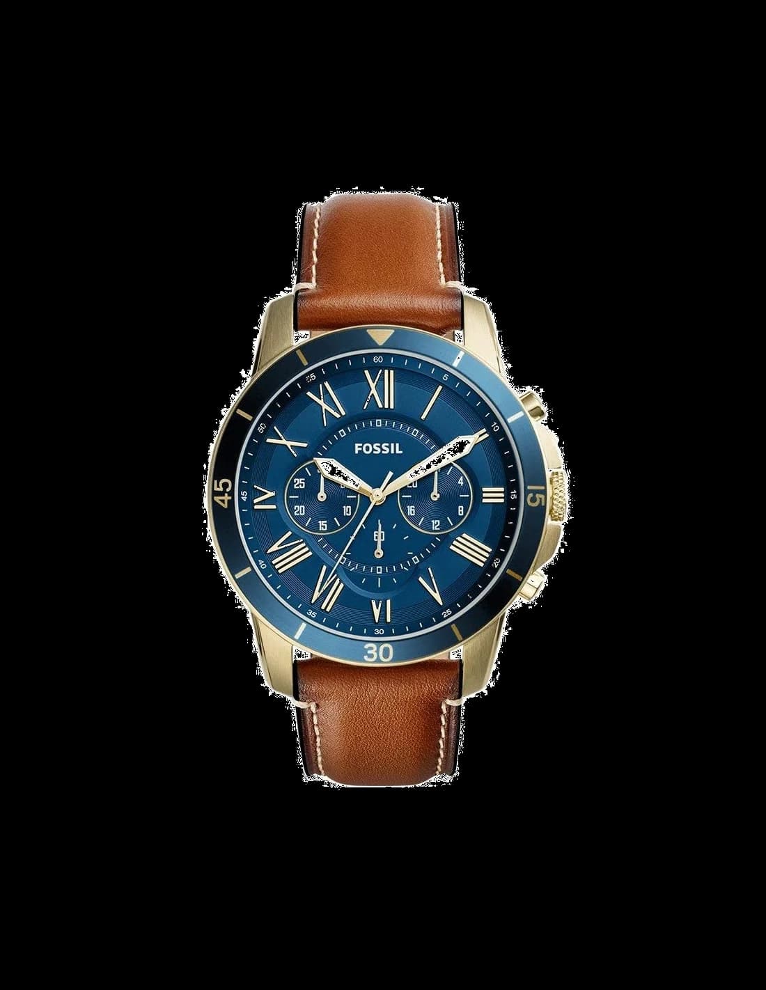 Montre Fossil FS5268 au cadran blanc crème et index dorés, style classique intemporel
