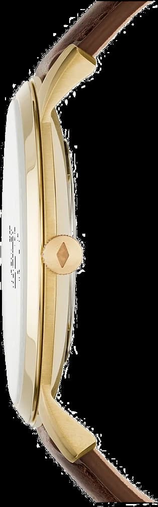 Cadran Fossil FS5397 blanc aux index bâtons noirs, aiguilles argentées, date à 3h, lisibilité optimale