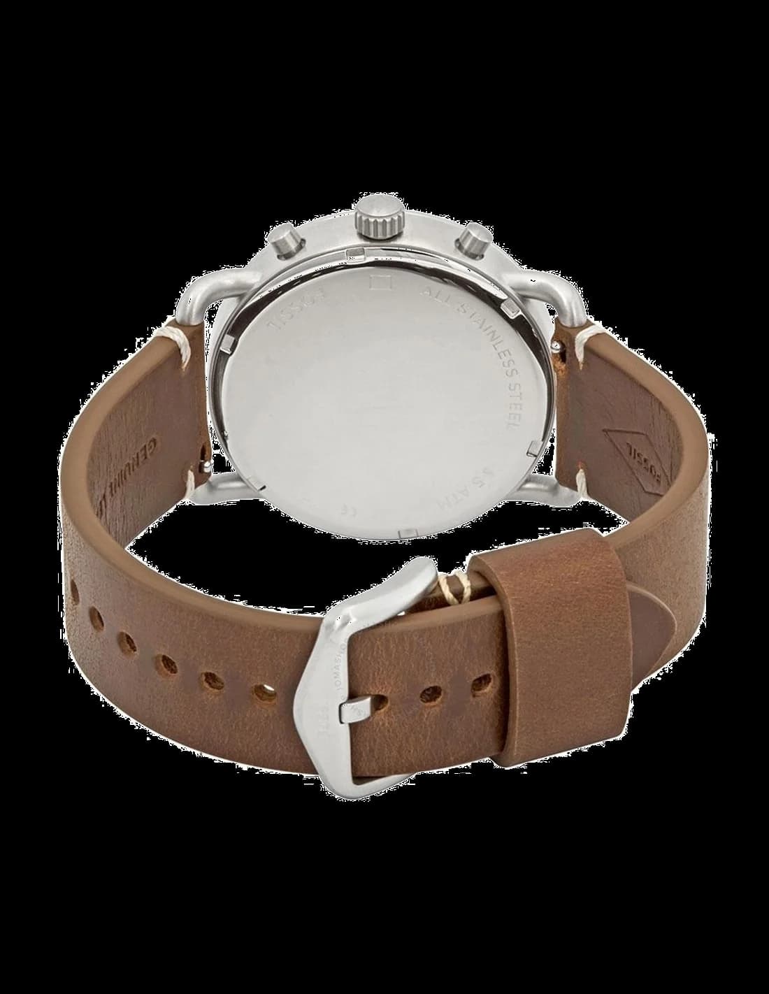 Cadran Fossil FS5402 avec index appliqués, aiguilles dauphine, guichet date à 3h, finition soleillée
