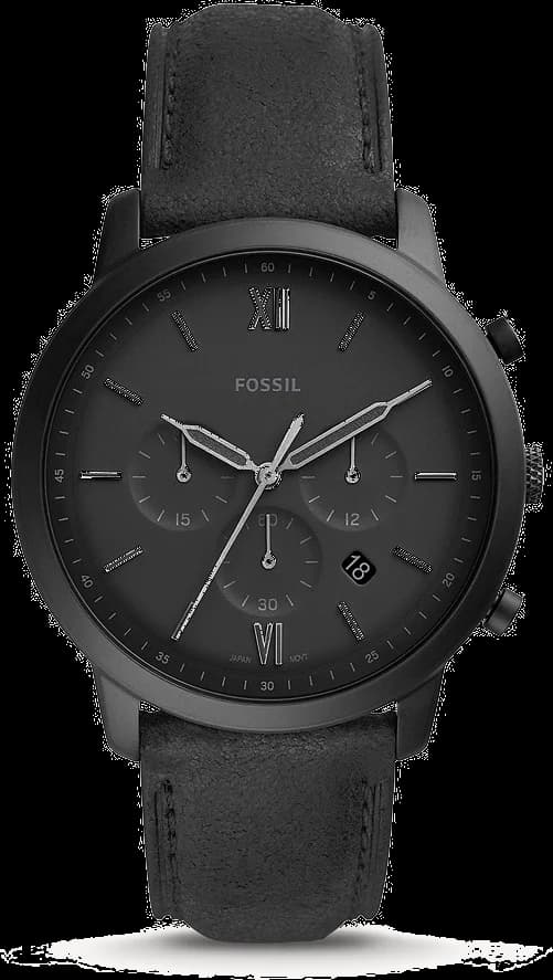 Montre Fossil FS5503 avec cadran noir et accents argentés, design classique et sportif