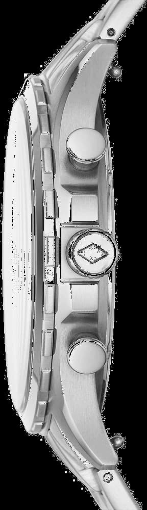 Bracelet Fossil FS5605 en acier inoxydable argenté à maillons, fermoir déployant sécurisé