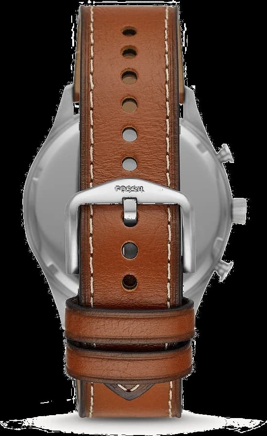 Cadran Fossil FS5607 noir à index bâtons et aiguilles argentées, date à 3h, look minimaliste et lisible