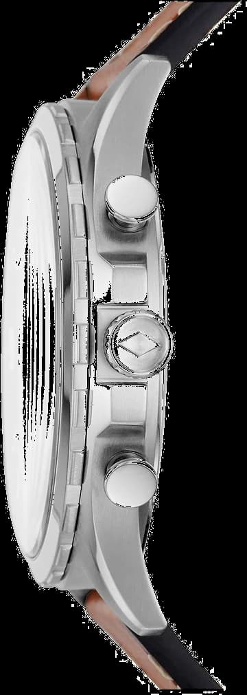 Bracelet Fossil FS5607 en cuir marron véritable avec coutures contrastées, boucle ardillon classique