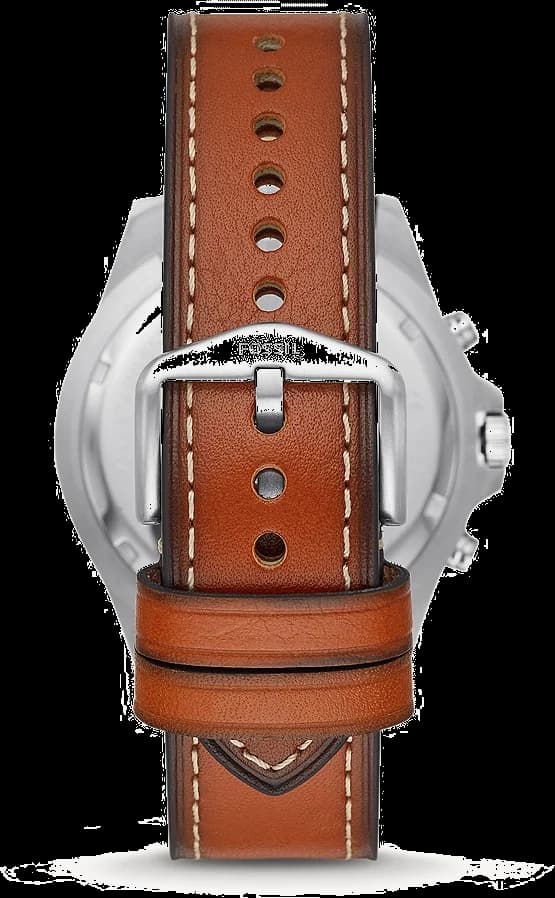 Bracelet Fossil FS5625 en acier inoxydable brossé, maillons alternés satinés et polis, fermoir déployant