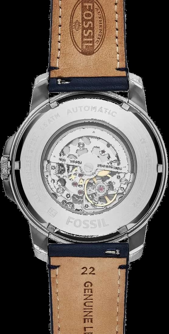 Montre Fossil ME3111 Automatique en Acier et Cuir Bleu vue 2