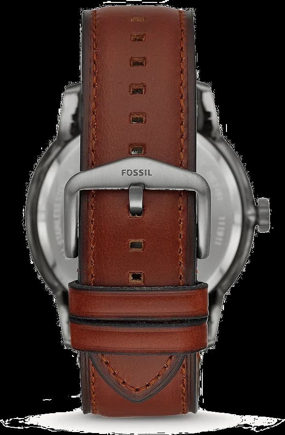 Montre homme Fossil Townsman Automatic ME3181 en cuir ambré vue 2