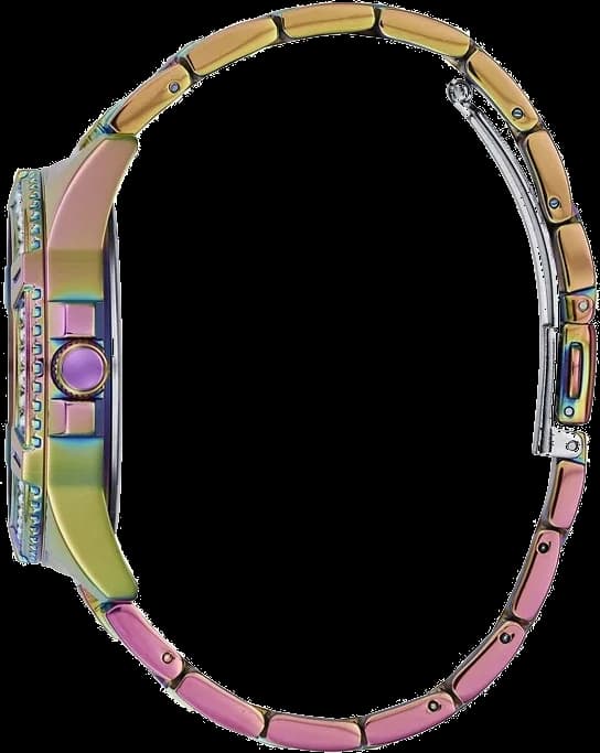 Cadran Guess GW0044L1 aux couleurs vives, index appliqués et aiguilles lumineuses, date à 3h
