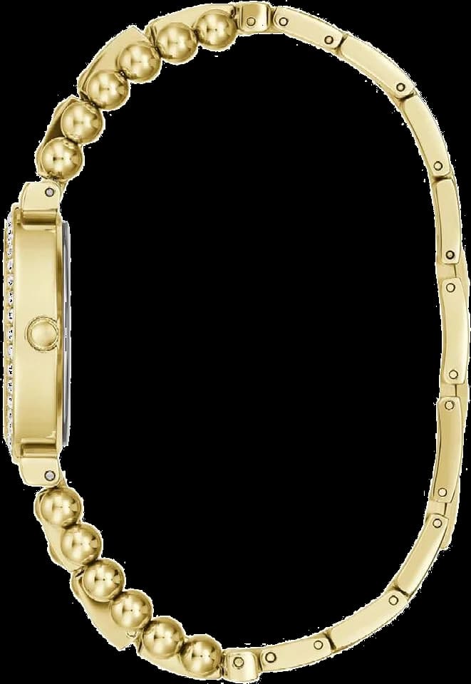 Bracelet Guess GW0401L2 doré double rang de maillons ajustables, fermoir déployante, strass scintillants sur toute la longueur