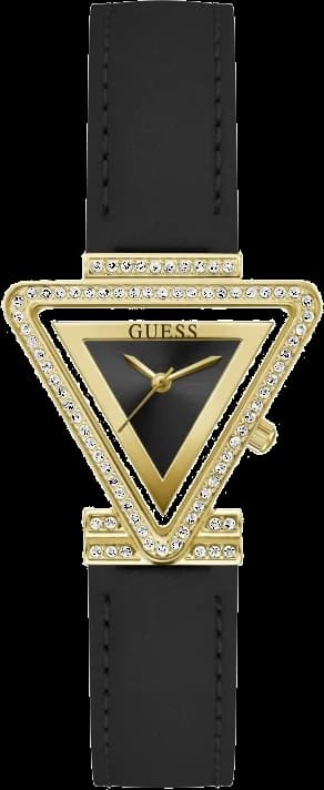 Montre Guess GW0504L5 au cadran blanc nacré avec index dorés et aiguilles bâton, style chic et lumineux