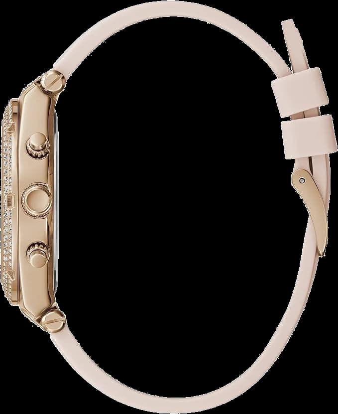 Bracelet Guess GW0407L3 en silicone rose souple, fermoir boucle ardillon, confort et élégance