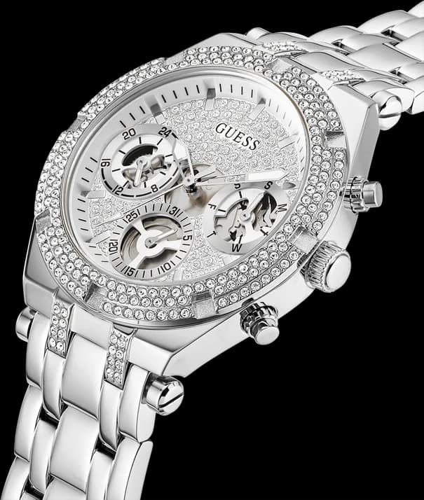 Bracelet Guess GW0440L1 en acier argent à maillons larges avec fermoir déployante, confortable