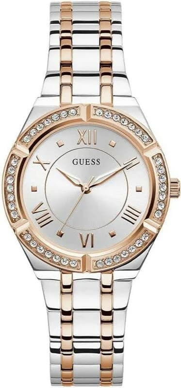 Montre Guess GW0033L9 au cadran argenté et boîtier acier bicolore, style élégant et féminin