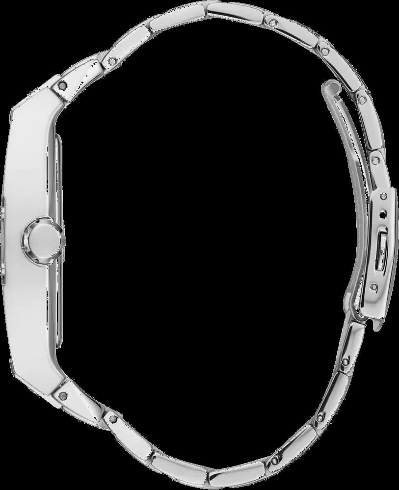 Cadran Guess GW0094G1 avec index et aiguilles argentés, micropavé de cristaux sur tout le cadran pour un éclat maximal