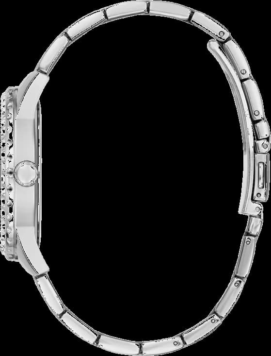 Cadran Guess GW0111L1 au, index baguette et aiguilles facettées, guichet date à 3h