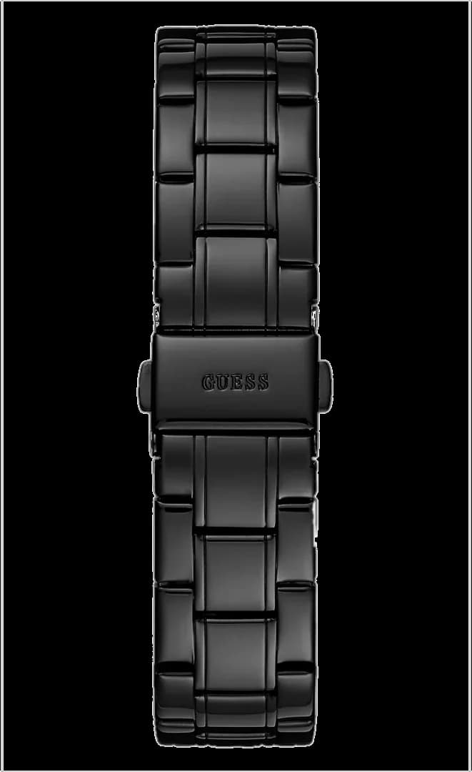 Bracelet Guess GW0111L4 en acier noir avec maillons ajustables, fermoir déployant sécurisé