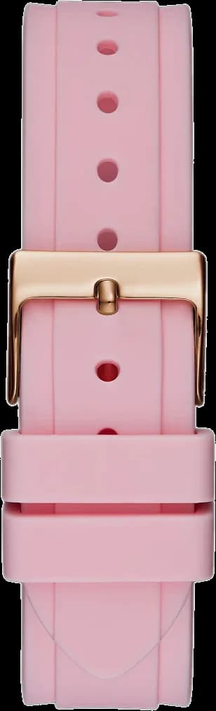 Bracelet Guess GW0113L4 en silicone rose avec boucle ardillon en or rose, souple et élégant