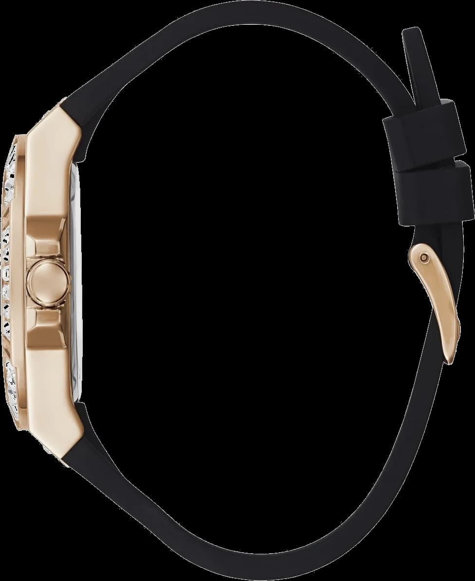 Bracelet Guess GW0118L2 en silicone noir texturé, fermoir boucle ardillon, confort sportif