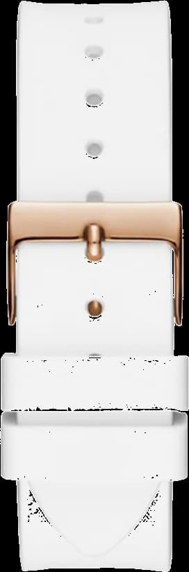 Bracelet Guess GW0118L4 en silicone blanc souple avec boucle déployante en acier inoxydable, confortable