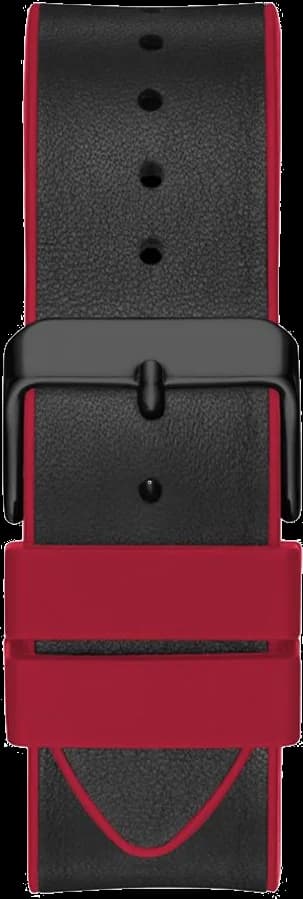 Bracelet Guess GW0202G7 en silicone noir et rouge avec boucle ardillon, martelé pour un look dynamique et confortable