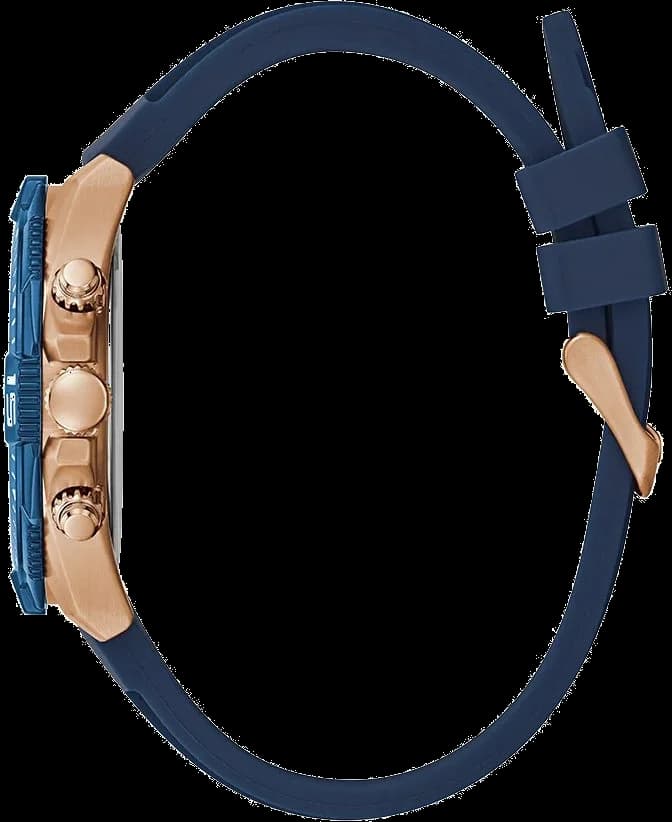Cadran Guess GW0211G4 bleu soleil, aiguilles luminescentes, guichet date à 4h30