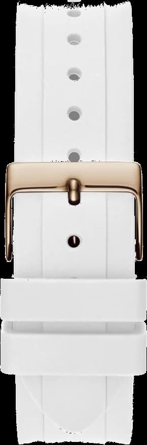Montre Femme Guess Moonlight GW0257L2 bracelet silicone blanc boitier or rose orné de strass vue 3