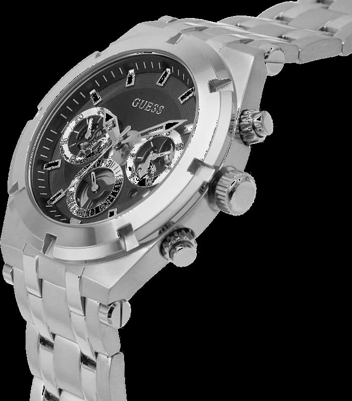 Bracelet Guess GW0260G1 en acier inoxydable argenté à maillons polis et satinés