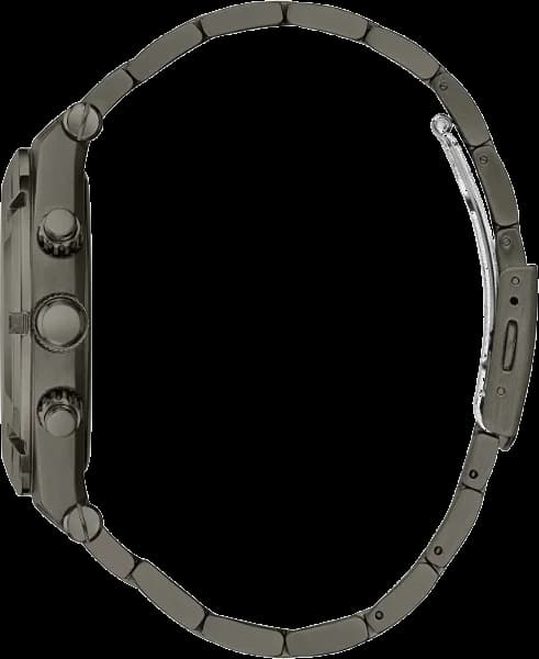 Cadran Guess GW0260G3 avec affichage multifonction, compteurs et date, sur fond gunmetal brossé