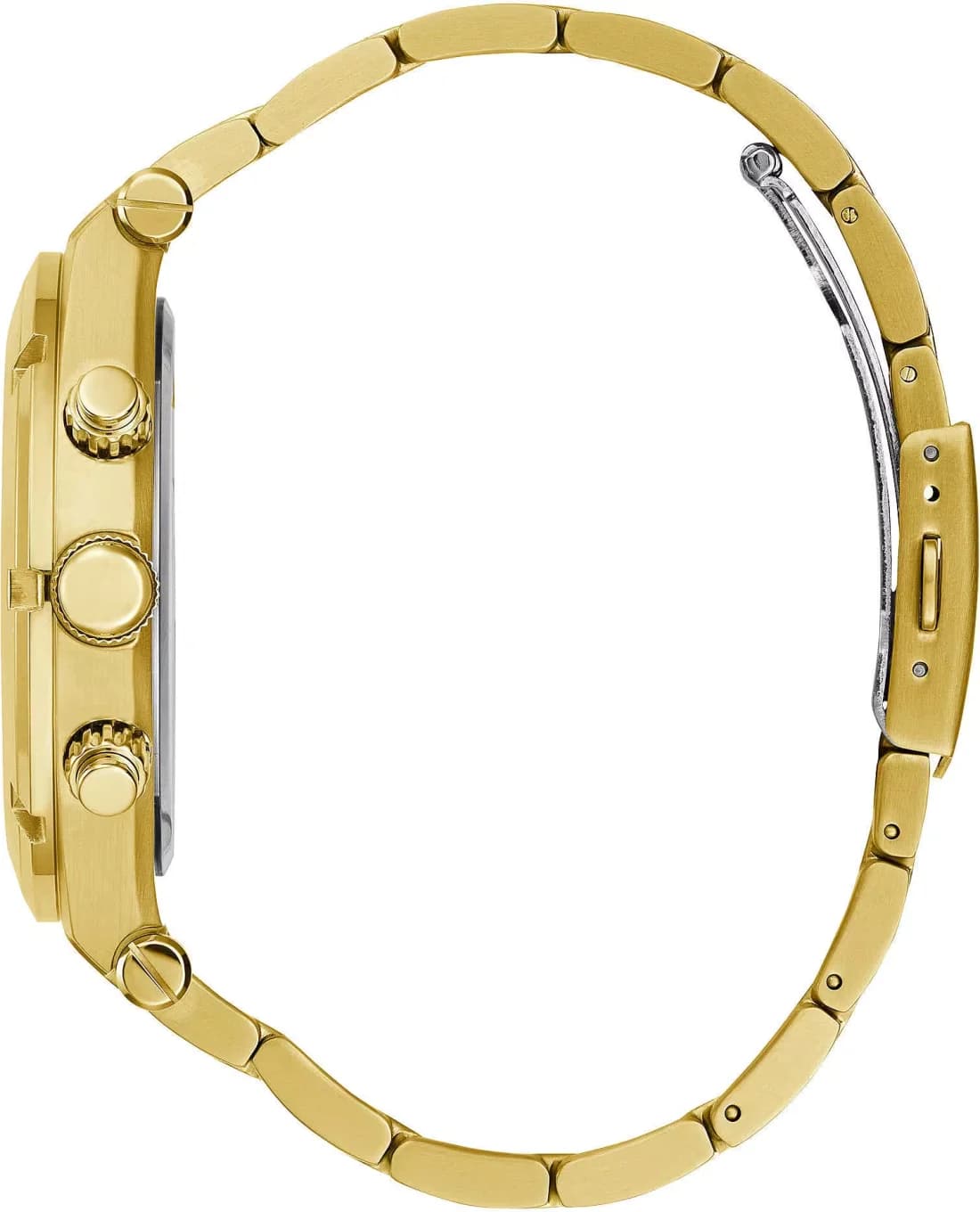 Bracelet Guess GW0260G4 en acier inoxydable doré, maillons polis et satinés, fermoir déployant double sécurité