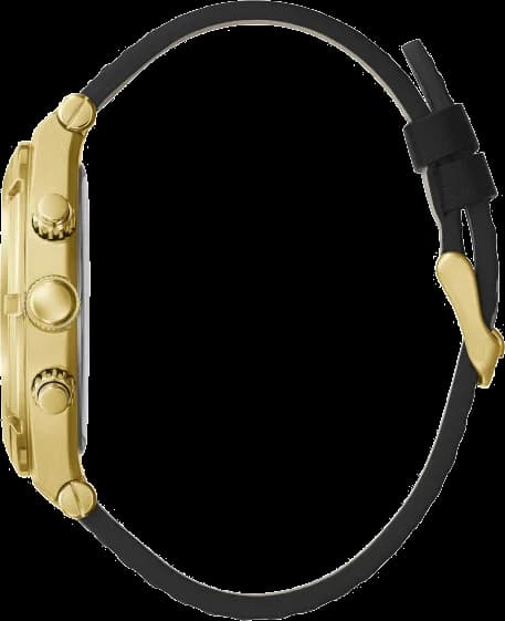 Montre Homme Guess Continental GW0262G2 cadran multifonctions noir bracelet cuir vue 2
