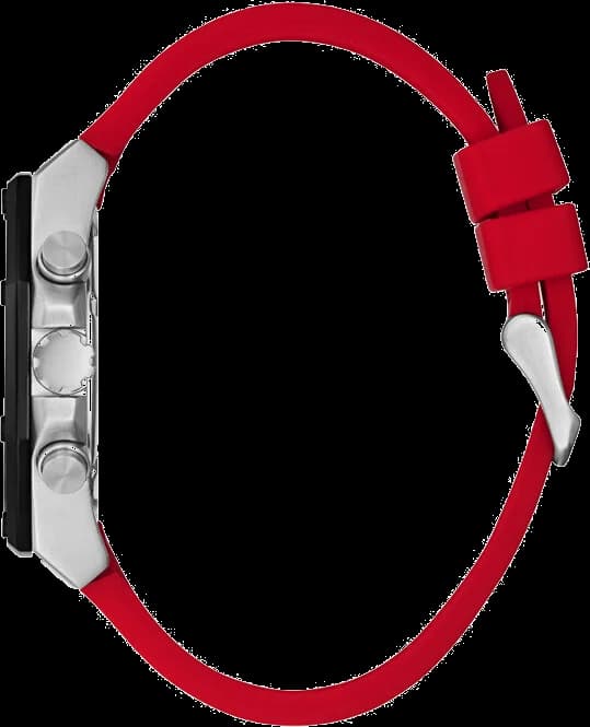 Cadran Guess GW0263G3 noir aux index argentés, aiguilles luminescentes, guichet date à 3h
